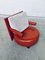 Italian Red Leather Baisity Lounge Chair by Antonio Citterio for B&B Italia / C&B Italia, 1980s 3