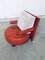 Italian Red Leather Baisity Lounge Chair by Antonio Citterio for B&B Italia / C&B Italia, 1980s, Image 4