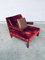 Italian Red Leather Baisity Lounge Chair by Antonio Citterio for B&B Italia / C&B Italia, 1980s 1