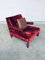 Italian Red Leather Baisity Lounge Chair by Antonio Citterio for B&B Italia / C&B Italia, 1980s, Image 1
