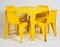 Mesa de jardín Mid-Century amarilla con 4 sillas de Helmut Bätzner para Bofinger. Juego de 5, Imagen 1