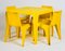 Mid-Century Yellow Garden Table and 4 Chairs by Helmut Bätzner for Bofinger, Set of 5 1