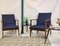 Scandinavian Dark Blue Armchairs, 1960s, Set of 2 12