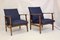 Scandinavian Dark Blue Armchairs, 1960s, Set of 2 14