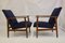 Scandinavian Dark Blue Armchairs, 1960s, Set of 2 1