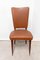 Mid-Century Dining Chairs in Brown Skai and Iroko Wood, 1960s, Set of 6 2