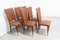 Mid-Century Dining Chairs in Brown Skai and Iroko Wood, 1960s, Set of 6 14
