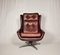 Mid-Century Swivel Leather Armchair from Peem, 1970s 3