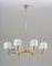 Large Scandinavian Chandelier in Brass and Glass 3