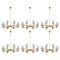 Large Scandinavian Chandelier in Brass and Glass 1