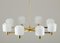 Large Scandinavian Chandelier in Brass and Glass 7