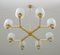 Large Scandinavian Chandelier in Brass and Glass 5
