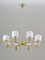 Large Scandinavian Chandelier in Brass and Glass 2
