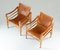 Skandinavische Safari Stühle aus Cognacfarbenem Leder von Børge Mogensen, 2er Set 2