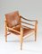 Scandinavian Safari Chairs in Cognac Leather by Børge Mogensen, Set of 2 3