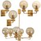 Gold-Plated Blown Glass Wall Lights in the style of Brotto, Set of 2 11