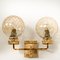 Gold-Plated Blown Glass Wall Lights in the style of Brotto, Set of 2 10