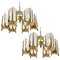 Chrome and Glass Chandeliers by Gaetano Sciolari, 1960s, Set of 2 1