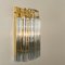 Murano Glass and Gilt Brass Sconces with Grey Stripes in the style of Venini, Set of 2 6