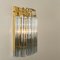 Murano Glass and Gilt Brass Sconces with Grey Stripes in the style of Venini, Set of 2, Image 6