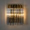 Murano Glass and Gilt Brass Sconces with Grey Stripes in the style of Venini, Set of 2, Image 8