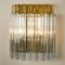 Murano Glass and Gilt Brass Sconces with Grey Stripes in the style of Venini, Set of 2 3