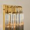 Murano Glass and Gilt Brass Sconces with Grey Stripes in the style of Venini, Set of 2, Image 5