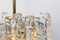 Large Modern Three-Tiered Brass Ice Glass Chandeliers by J.T. Kalmar, Set of 2 6