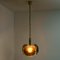 Brass and Brown Blown Murano Glass Pendant Light, Image 6