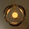 Brass and Brown Blown Murano Glass Pendant Light 11