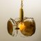 Brass and Brown Blown Murano Glass Pendant Light 8