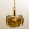 Brass and Brown Blown Murano Glass Pendant Light 17