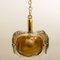 Lámpara colgante de latón y cristal de Murano soplado en marrón, Imagen 17