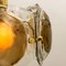 Brass and Brown Blown Murano Glass Pendant Light 14