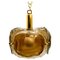 Lámpara colgante de latón y cristal de Murano soplado en marrón, Imagen 1