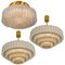 Large Glass & Brass Chandeliers from Doria, 1969, Set of 3 1