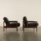 Armchairs in Teak & Leatherette, 1960s, Set of 2 3