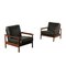 Armchairs in Teak & Leatherette, 1960s, Set of 2, Image 1
