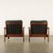 Armchairs in Teak & Leatherette, 1960s, Set of 2 14