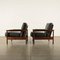 Armchairs in Teak & Leatherette, 1960s, Set of 2 13