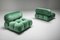 Sofá modular Camaleonda de tapicería Pierre Frey de terciopelo en verde de Mario Bellini para B & B Italia / C & B Italia, años 70. Juego de 12, Imagen 15