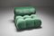 Camaleonda Modular Sofa in Pierre Frey Velvet Green Upholstery by Mario Bellini for B&B Italia / C&B Italia, 1970s, Set of 12 24