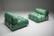 Camaleonda Modular Sofa in Pierre Frey Velvet Green Upholstery by Mario Bellini for B&B Italia / C&B Italia, 1970s, Set of 12 21