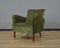 Italian Wood, Brass and Velvet Lounge Chair, 1950s 4