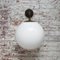 Vintage Industrial White Opaline Cast Iron Wall Light 5