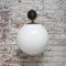 Vintage Industrial White Opaline Cast Iron Wall Light, Image 5