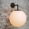 Vintage Industrial White Opaline Cast Iron Wall Light 6