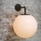 Vintage Industrial White Opaline Cast Iron Wall Light, Image 6