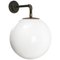 Vintage Industrial White Opaline Cast Iron Wall Light, Image 2