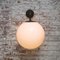 Vintage Industrial White Opaline Cast Iron Wall Light, Image 7